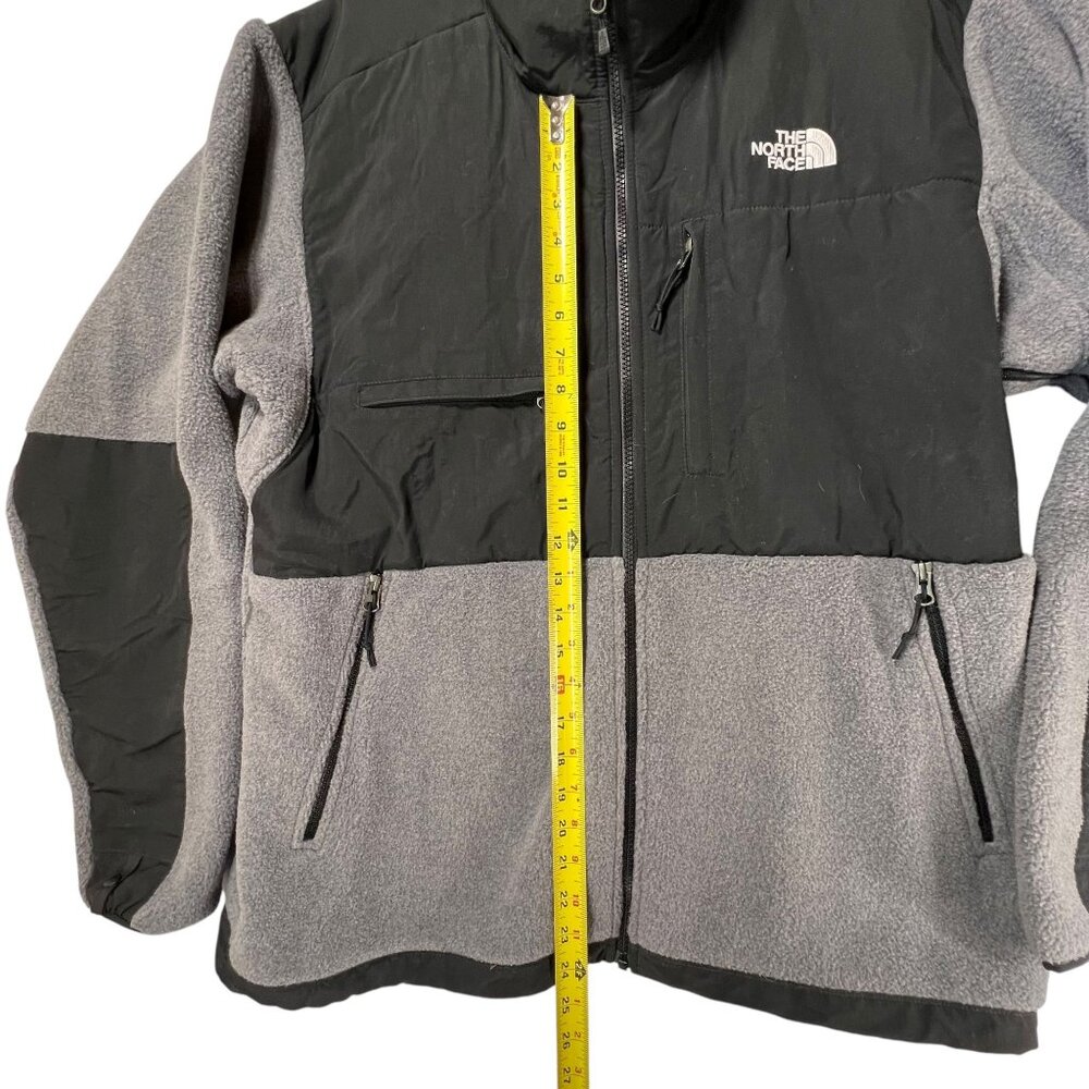 The North Face Polartec Denali Mens Full Zip Gray Black Fleece Jacket Pockets L - Picture 12 of 14